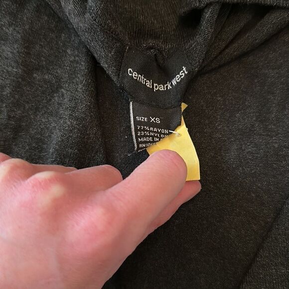 Central Park West XS Grey Fringe Cardigan Knit New - Picture 3 of 6